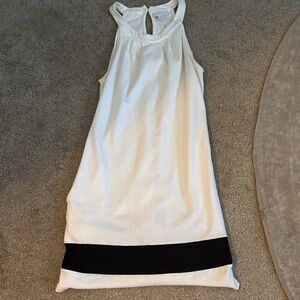 New York & Company White and Black Midi Dress